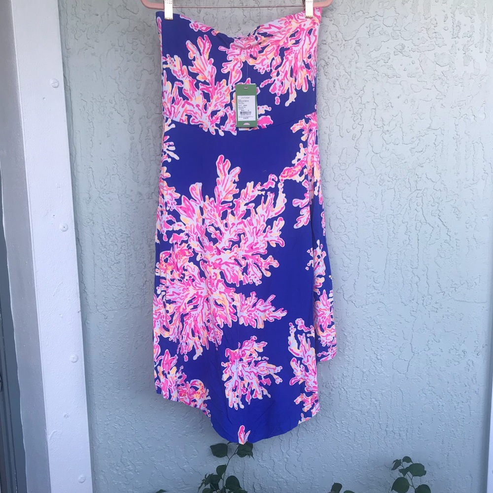 🦄 Lilly Pulitzer Strapless Dress - Pink/Blue
